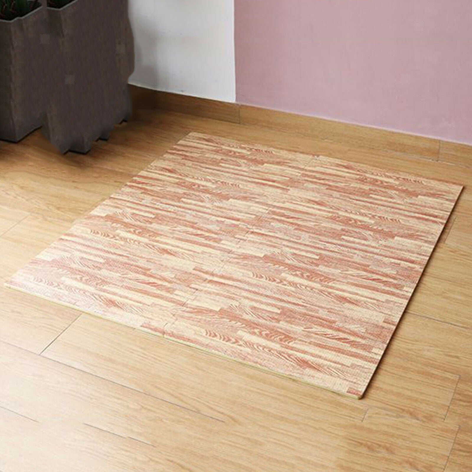 Printed Wood Grain Mats Home Playroom Foam Puzzle Mats DIY Floor Carpets