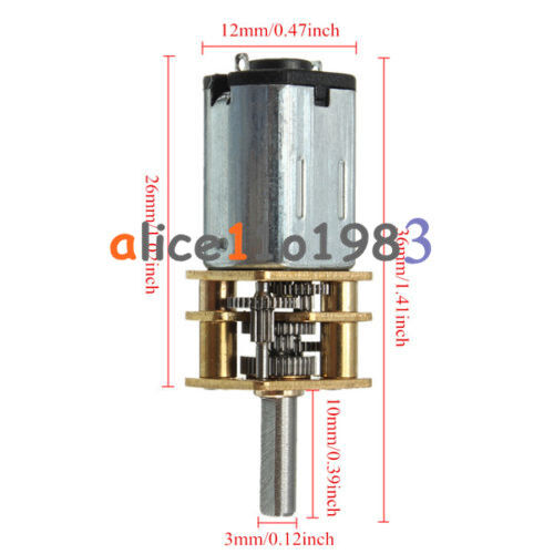 Micro Speed Reduction Gear Motor with Metal Gearbox Wheel DC 6V 30RPM N20
