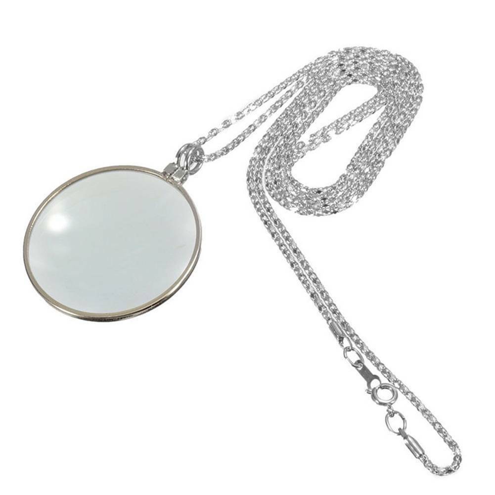 Necklace Magnifier Hanging Loupe 5X Utility Monocle Len Magnifying Glass Pendant
