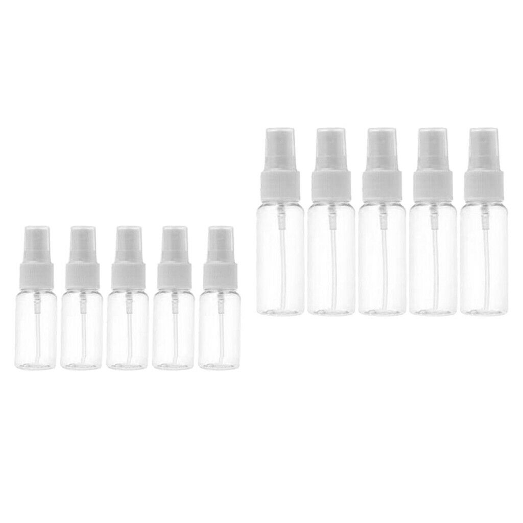 10x Mini Spray Fine Mist Cosmetic Bottles Reusable Essential Oils Travel