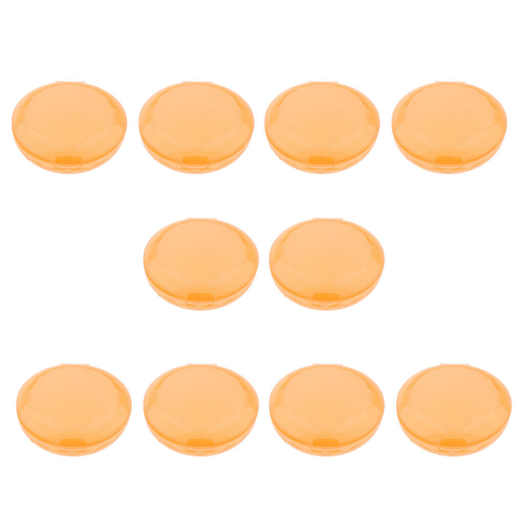10 Pieces Plastic Mini Earplugs Storage Container Case Jewellery Box Orange