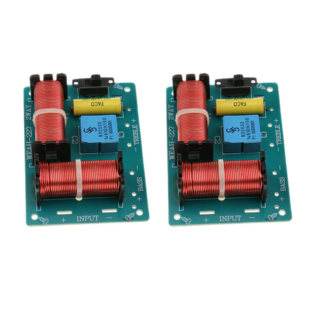 2 X 2-way Audio Speaker Frequency Divider Module Bass Control Module for