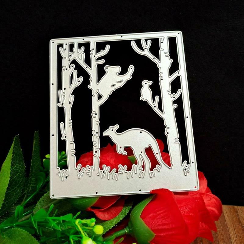 Kangaroo Metal Cutting Die Exquisite Forest Scene Embossing Script Die Stencils
