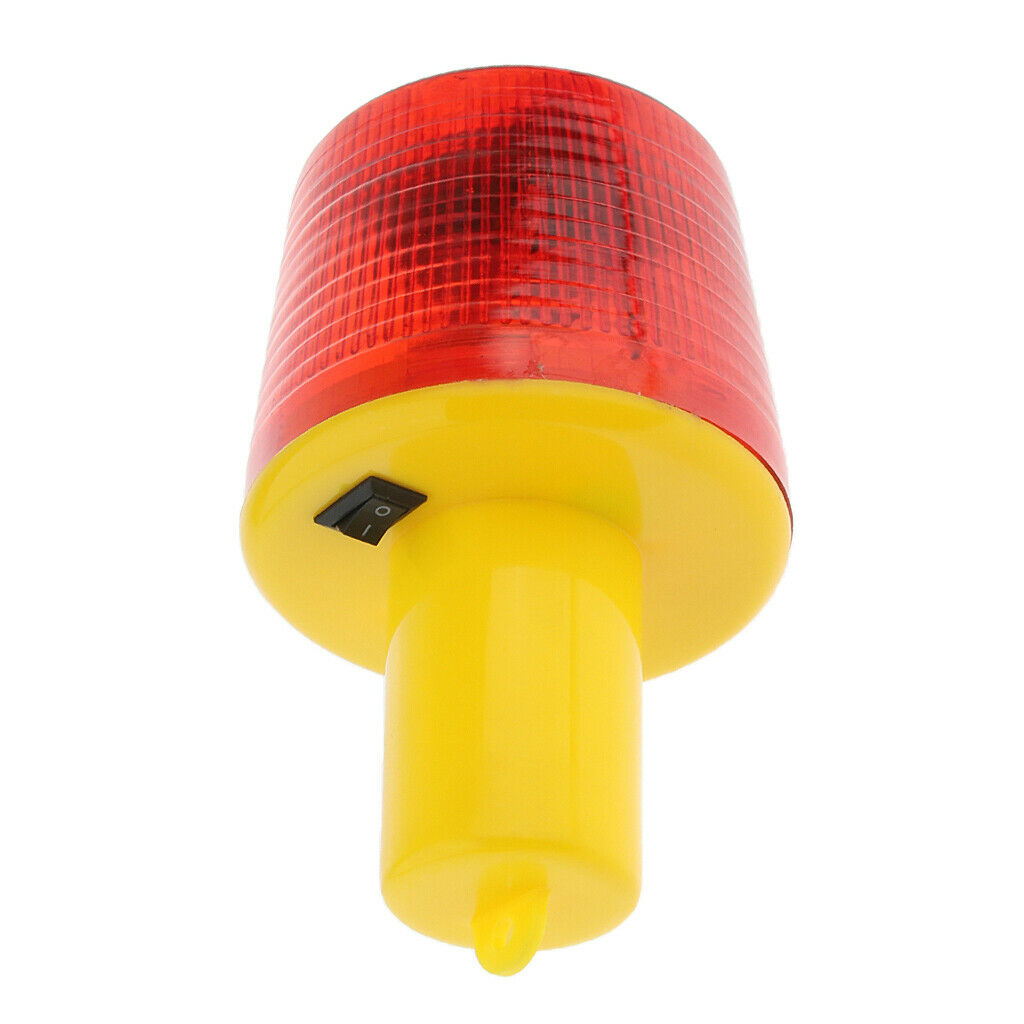 Solar Powered Warning Light Round Signal Beacon Red