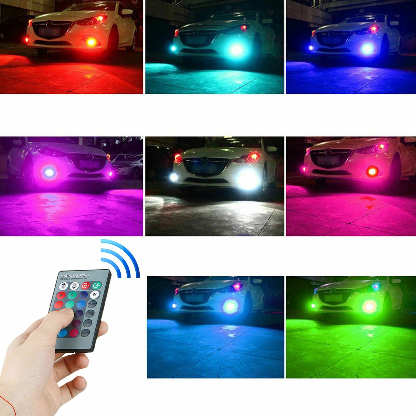 5202 LED Fog Light Bulbs RGB For GMC Sierra 1500 2007-2015 Yukon XL 2007-2013
