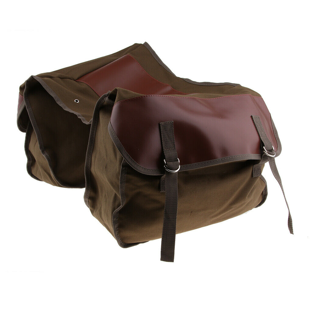 Stretched Saddlebags Rear Rack Travel Pannier Tool Pack for Rock Biker Brown