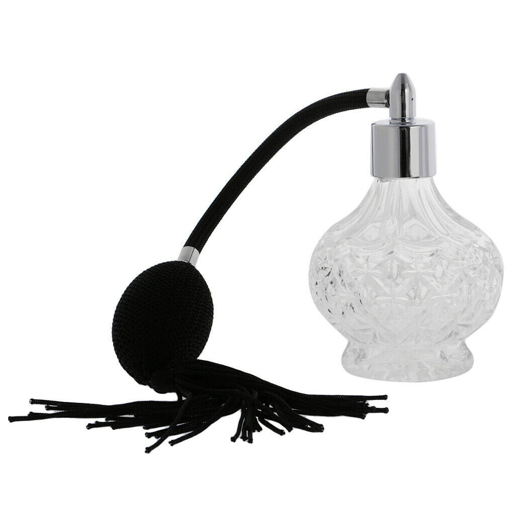 2pcs Clear Glass Empty Perfume Bottle Long Spray Refillable 100ml Red&Black