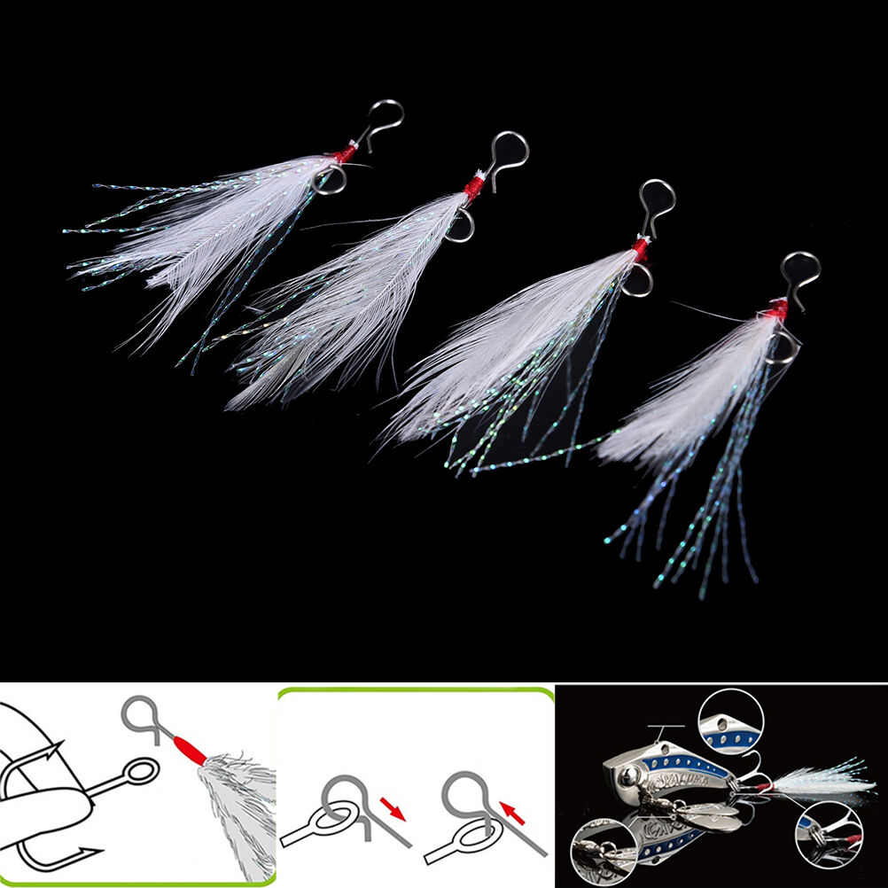 10pcs 49mm blade Lure pendant bloodstreams feather fishing lure tackle sin.l8