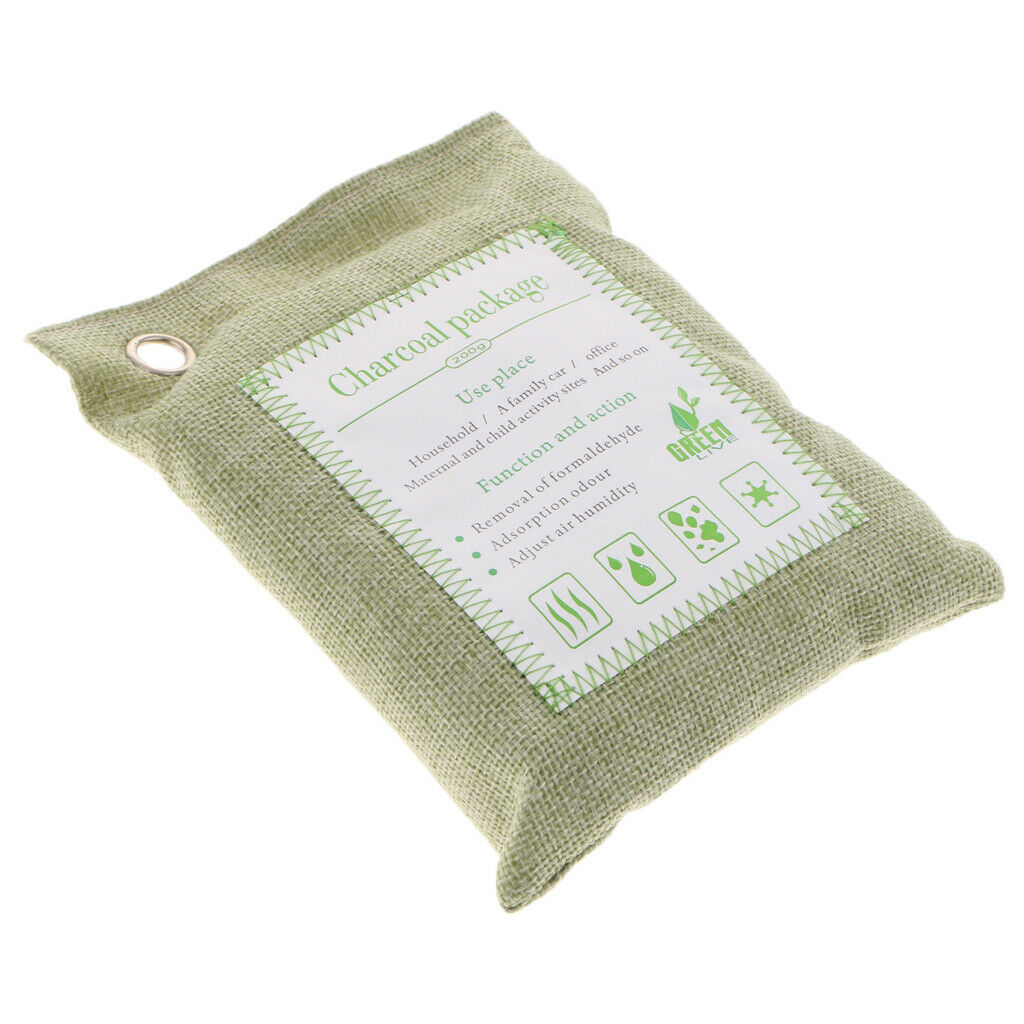 2 Pack NATURAL Air Purifying Bag Bamboo Charcoal Air Freshener, Deodorizer, Odor