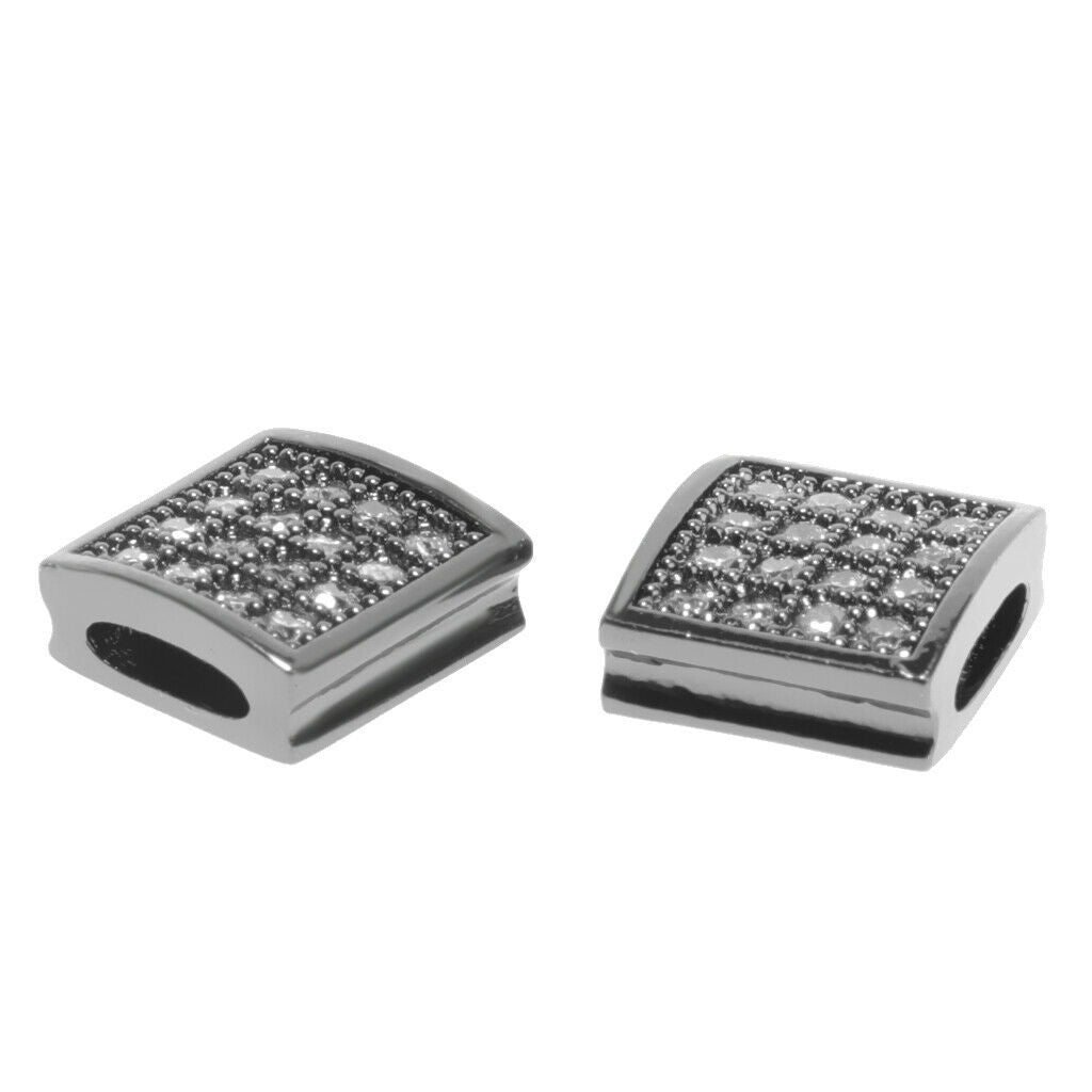 Bead Micro Square Copper Zircon Pave DIY Beaded Bracelet Jewelry Accessory