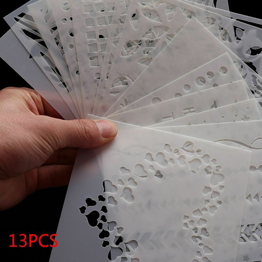 13pcs Embossing Template Scrapbooking Walls Painting Layering Stencils DIY Tool.