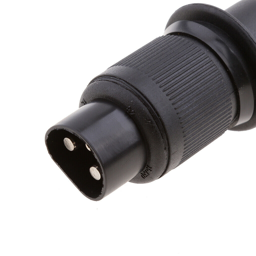 12V 3Pins Round Trailer Plug Round Wiring Tow Caravan Truck Boat Black