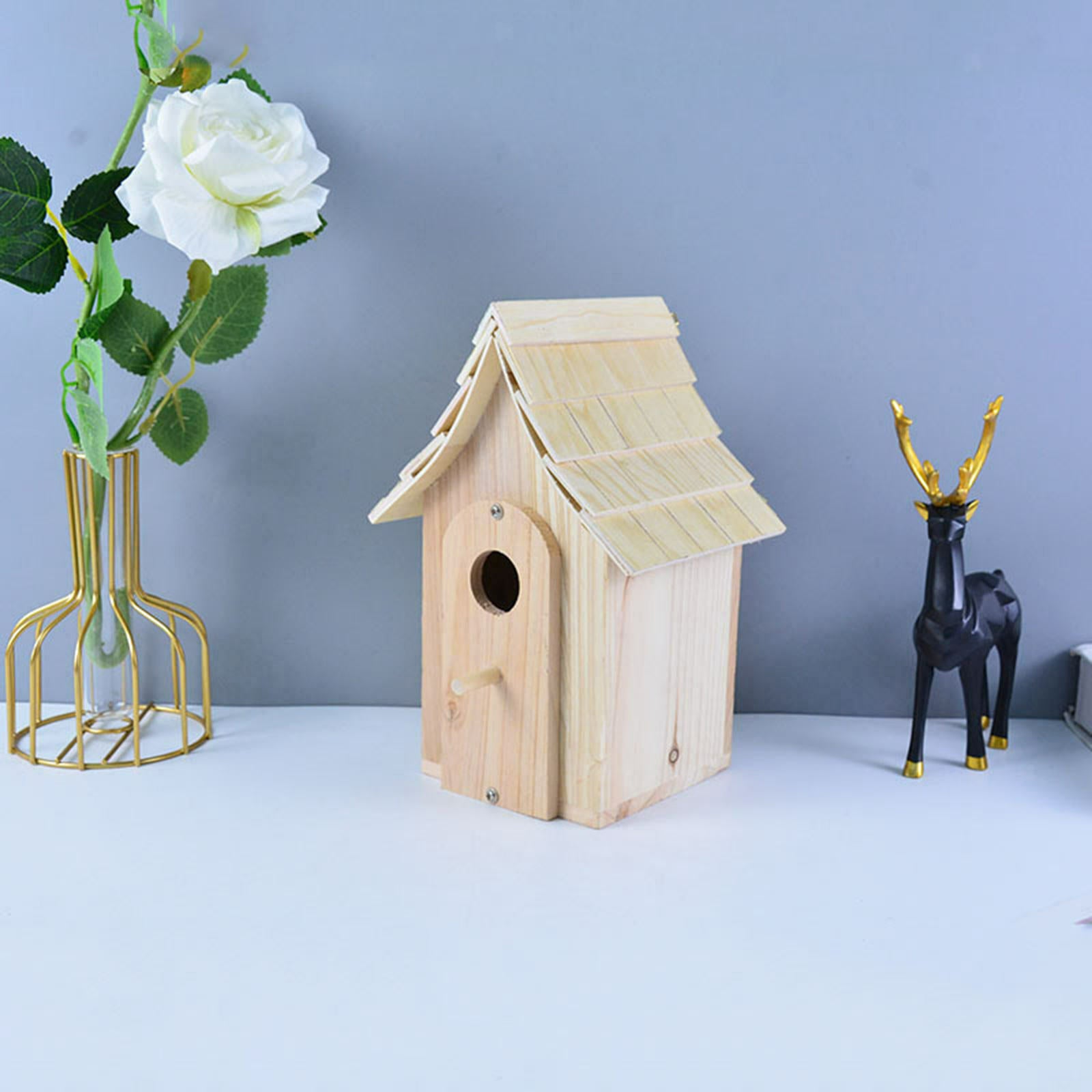 Wooden Birdhouse Nesting Box Roman Hanging Shaped Resting Place Balcony Bird