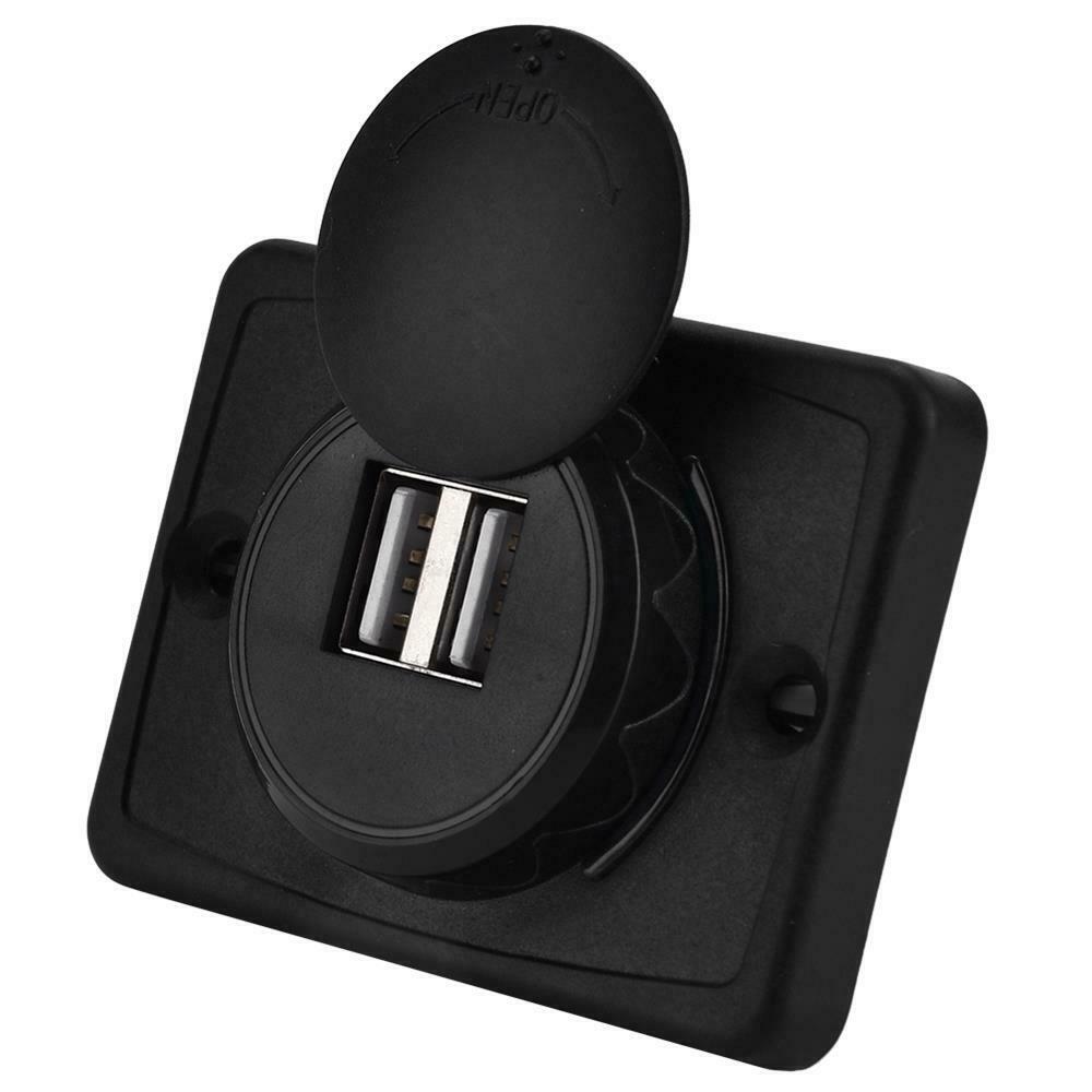 USB Car Charger 3.1A 5V Car Dual USB Port Socket Outlet 12V LED Waterproof
