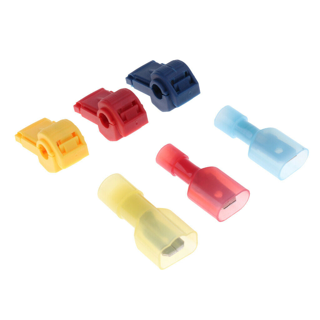 60 Pieces T-Tap Wire splice Connectors with Fully Insulated Male Terminals