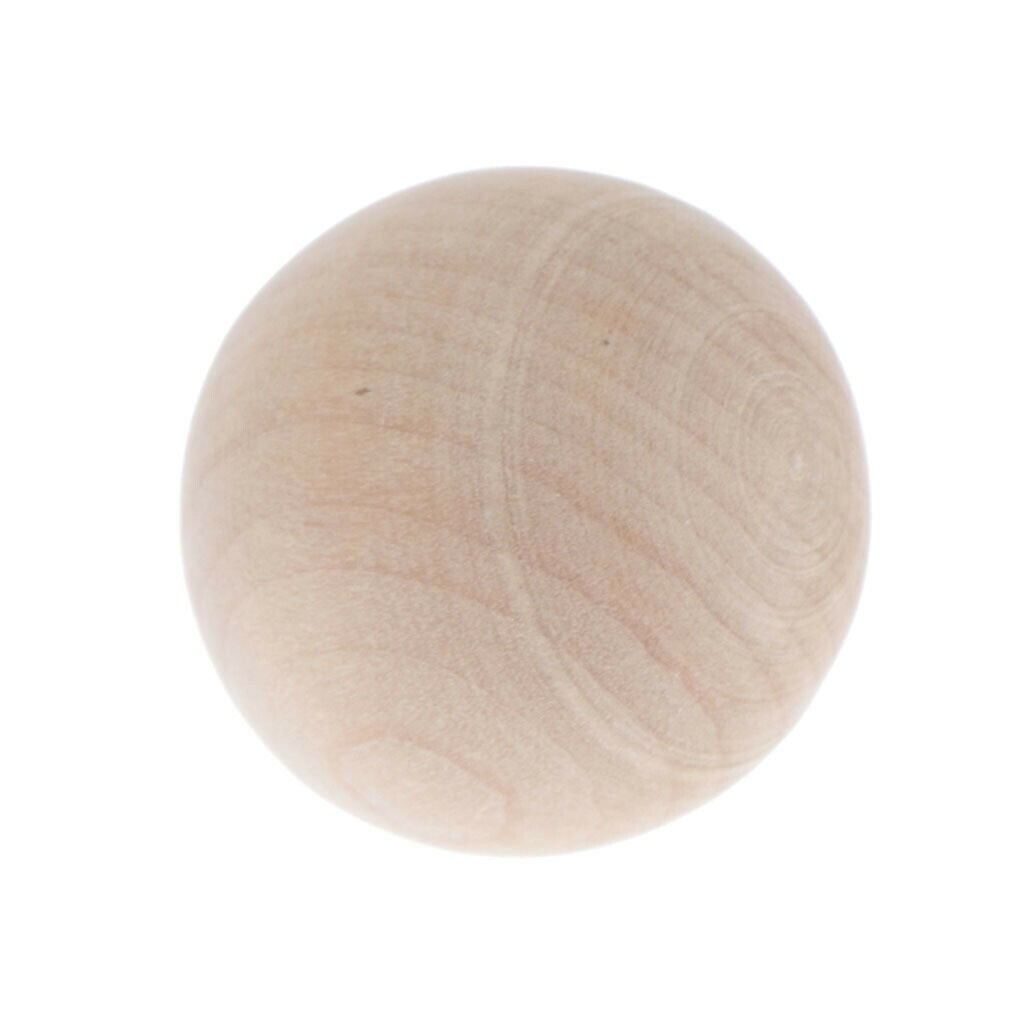 10x Unfinished Natural Wooden Spacer Beads Round Ball for DIY Craft Jewelry 30mm