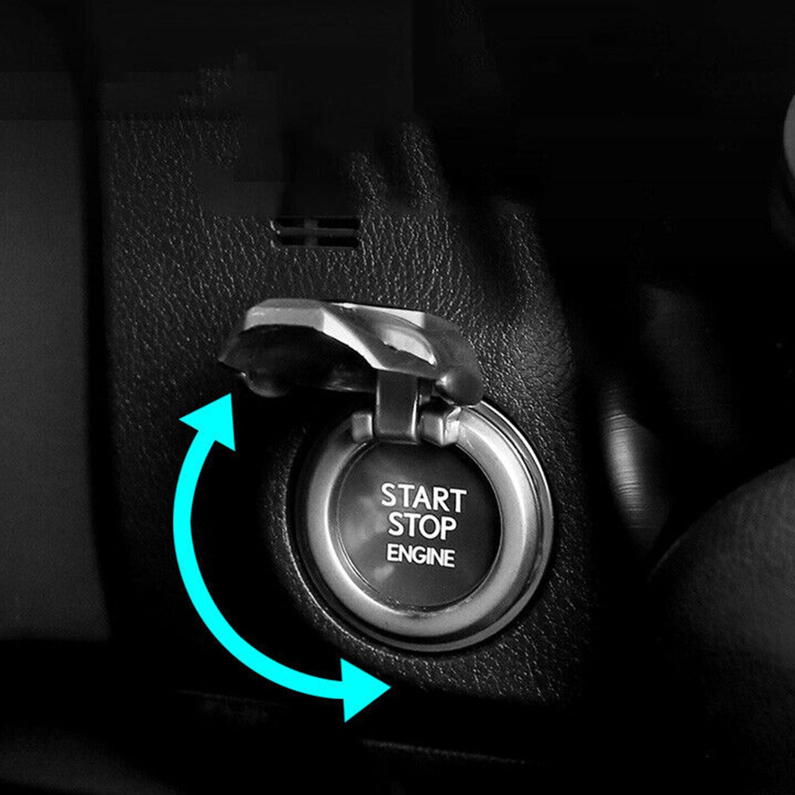 Universal Car Auto Ignition Engine Start Stop Button Decor Ring Trim Cover Cap