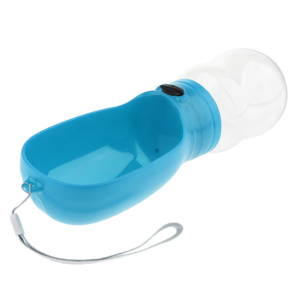 Portable Outdoor Travel Pet Dog Leakproof Water Bottle Drinking Bowl Blue