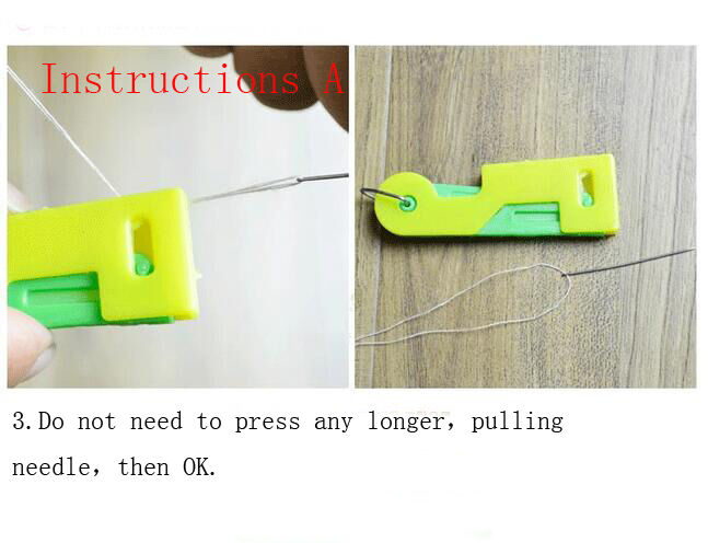 New 3Pcs Plastic Elderly Use Needle Automatic Threader Sewing Device Tool