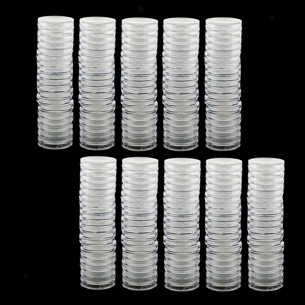 200pcs Round Shaped Coin Capsules Plastic Coincaps Storage Coin Capsules