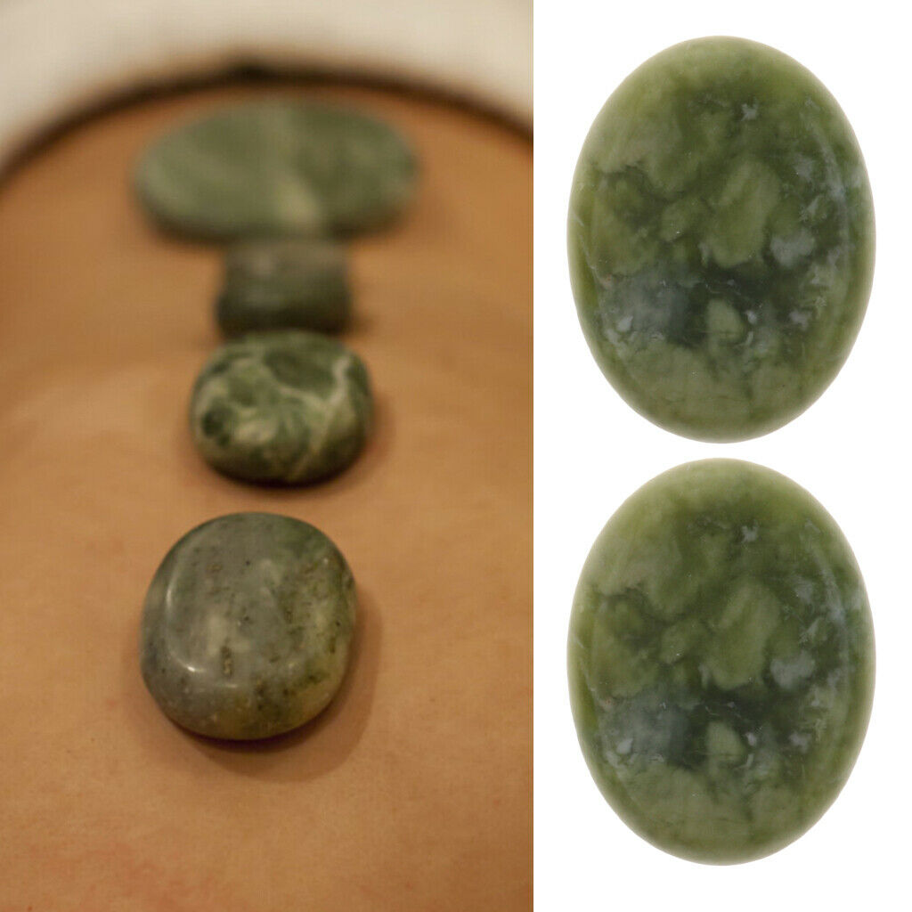 Set of 2 Smooth Jade Green Hot Massage Stone Legs Beauty Spa Massage Therapy