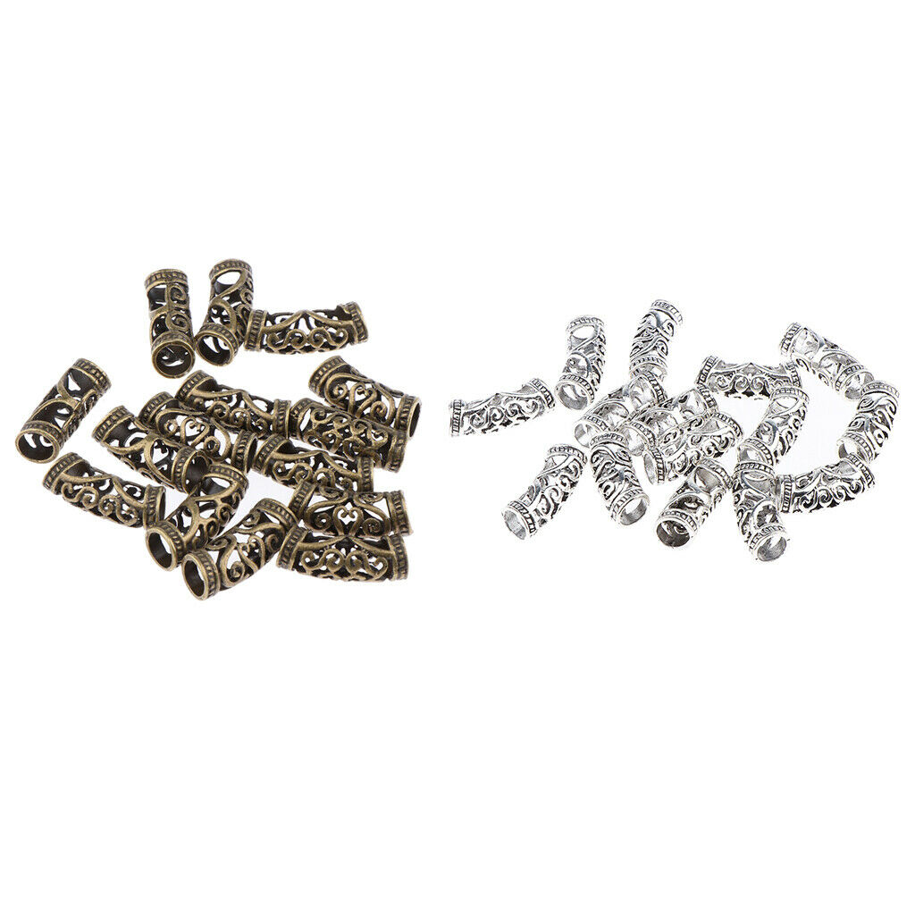 30Pcs Hair Tubes Dreadlocks Beads Ring Cuffs Hair Braiding Braids Jewelries