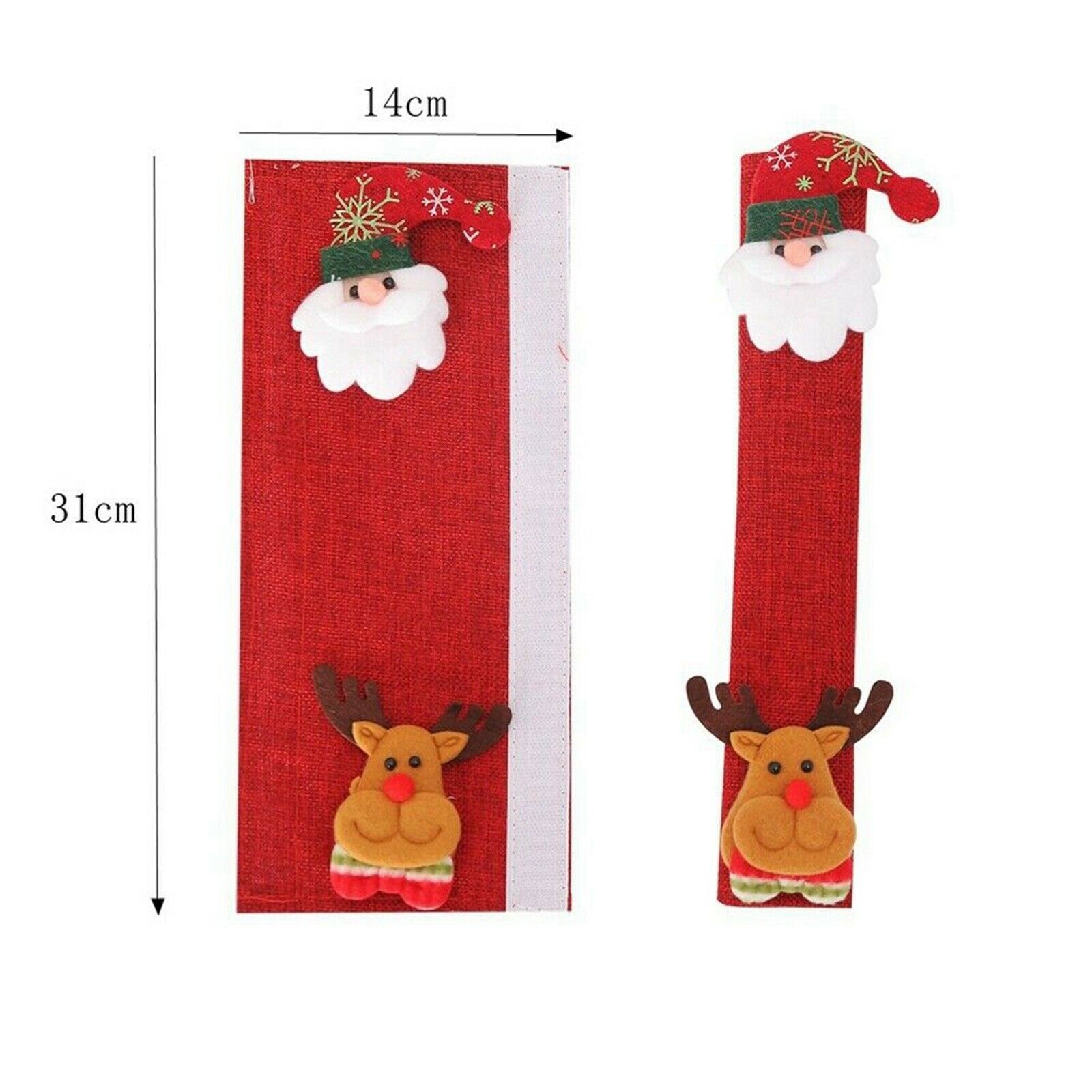 4PC Santa Claus Snowman Christmas Refrigerator Oven Door Handle Cover Xmas Decor