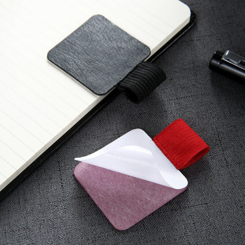 1Pcs Elastic Pen Loop Pencil Holder Notebook Pen Sticky Self-Adhesive Leather HN