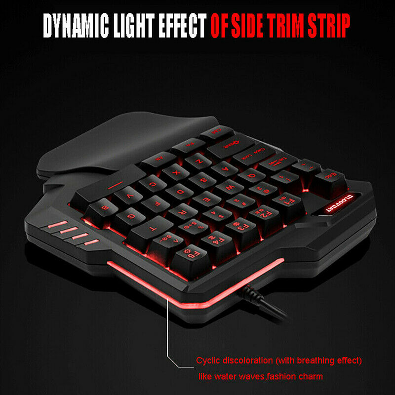 USB Gaming Wired Keyboard Mouse Set Kit Anti-slip Wheel For PC PS4 Xbox One 360