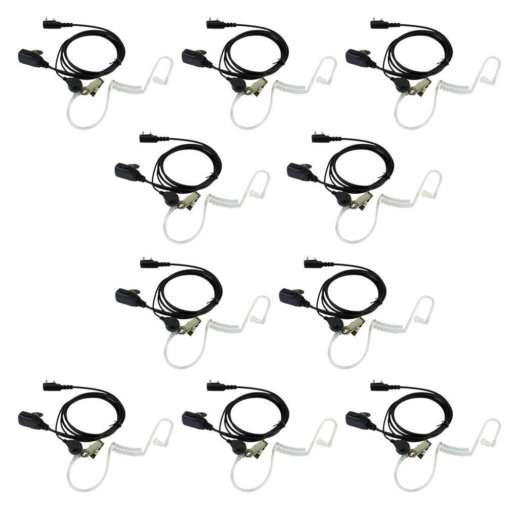 10X Covert Acoustic Tube Earpiece Headset Mic for HYT Puxing Wouxun Baofeng