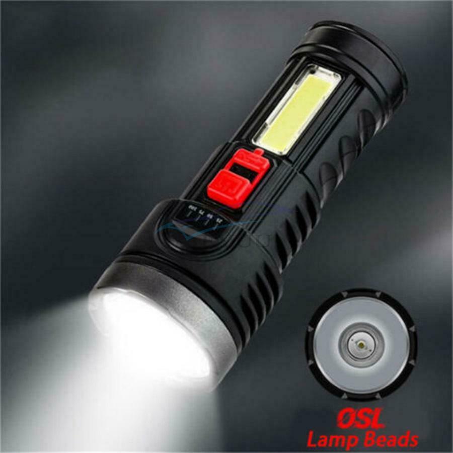 Waterproof 4 Lighting Modes Indication Flashlight With Micro USB Charging Cable