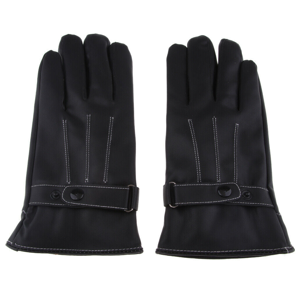 Motorcycle Riding PU Leather Full Finger Warmer Touch Screen Gloves