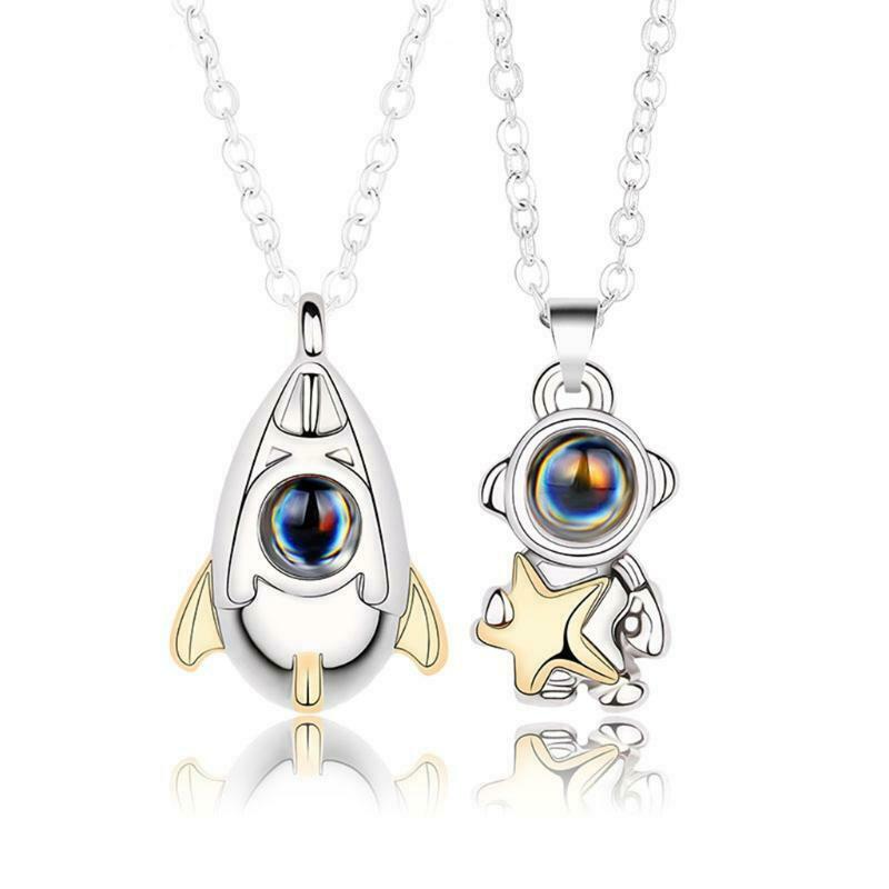 Clavicle Chain Simple Temperament Spaceman Couple Necklace Jewelry Tanabata Gift