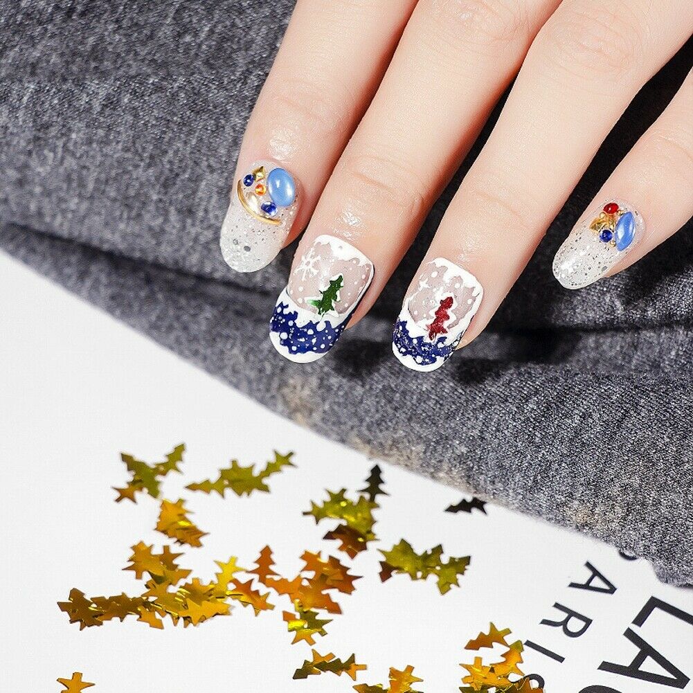 6Color/Set Christmas Nail Decoration Christmas Tree Sequins Series Nail Stickers