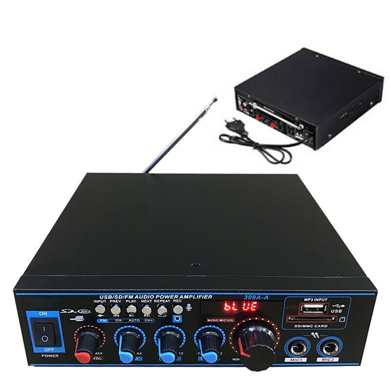 800W HiFi Digital Power Amplifier Mini Stereo Audio Microphone Amp Car Home 12V