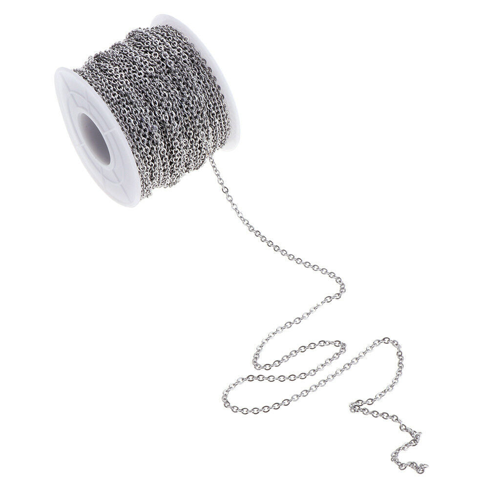 13yd Ring Loop 2mm Stainless Steel Chain DIY Jewelry Making Craft Accessory