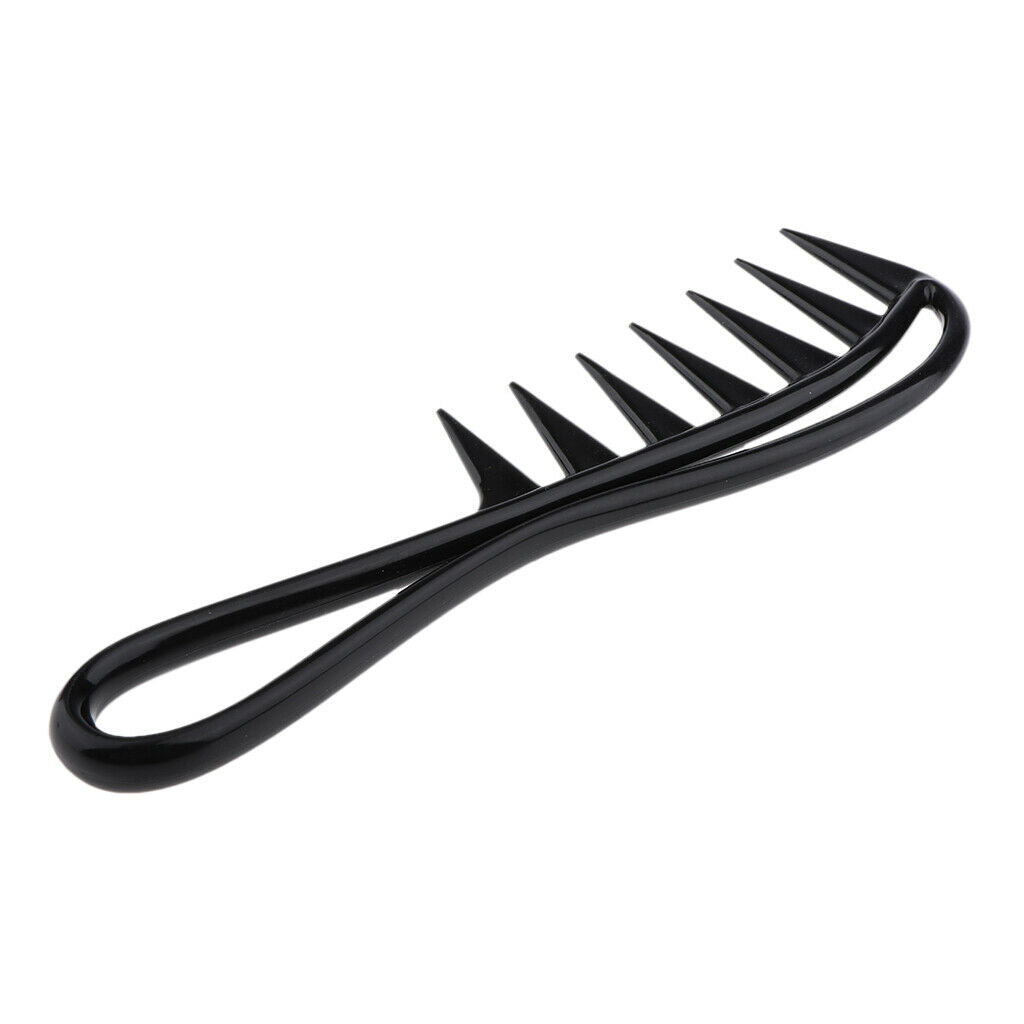 Set of 3 Large Wet Dry Dual Use Detangling Curly Hair Combs Comb Black