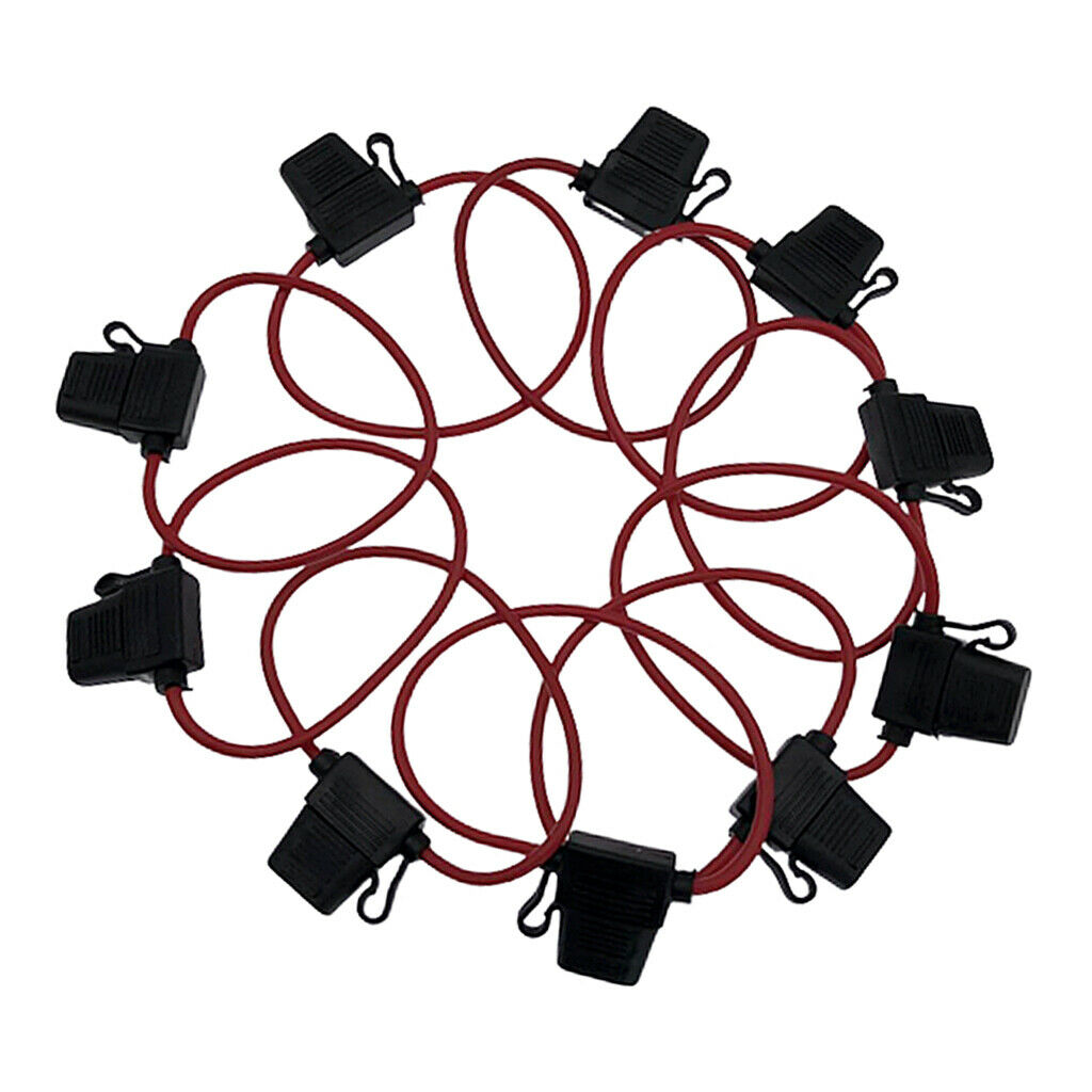 10 Packs Car Bike Mini Blade Standard DC 12V 40A Inline Blade Fuse Holders