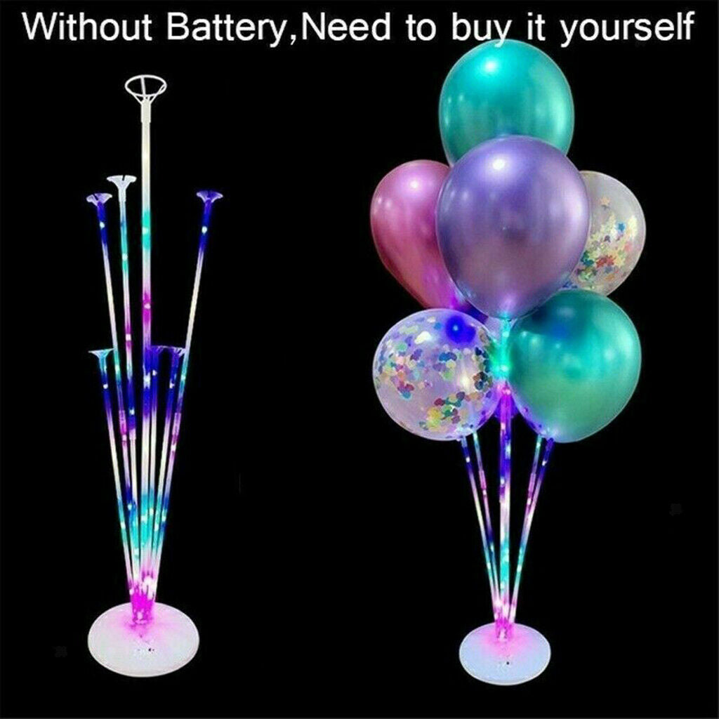 LED Balloon Holder 7 Sticks Decor Birthday Party Baby Shower Tabletop Accs