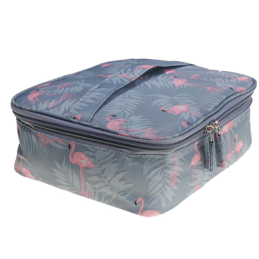 Toiletry Makeup Bag Wash Carry Organizer Zipper Compartment Bag Flamingos