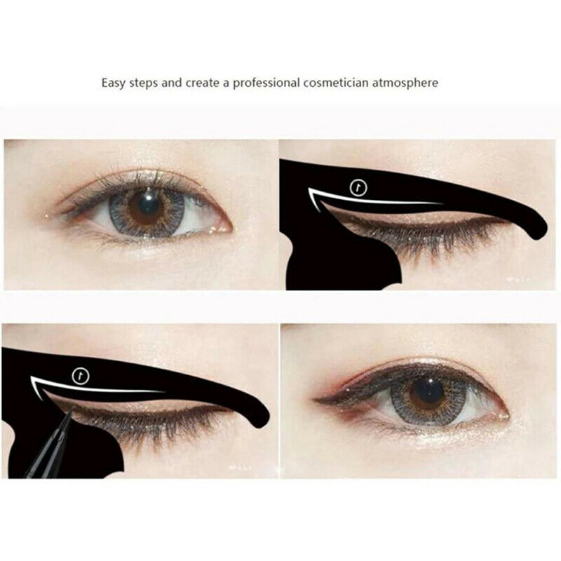 3Set Cat Line Stencils Eye Makeup Tool Eyeliner Stencils Template Eyebr JD