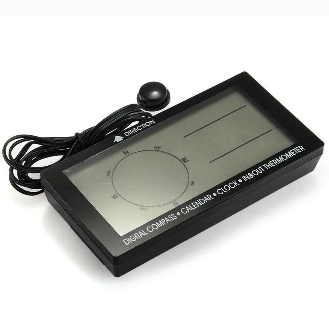 In-Car Digital Compass 4.6" LCD Display Blue LED with Clock Thermometer Calendar