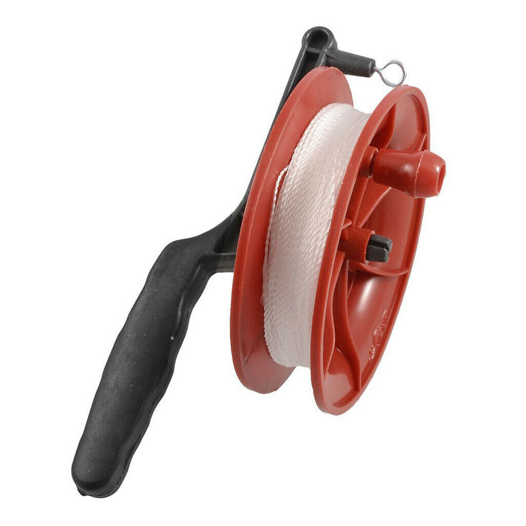 Twisted String Line With Red Wheel Kite Reel Winder Grip Handle Set