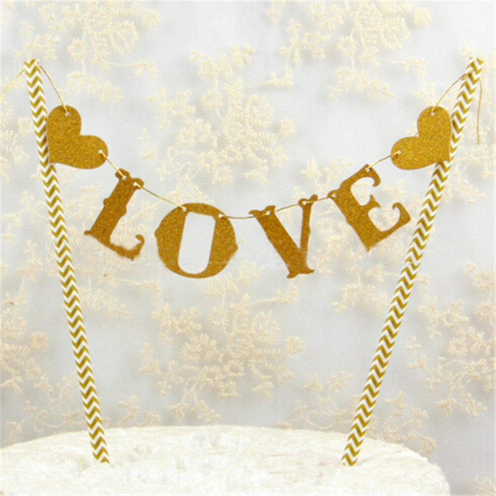 1 Set Love Flag Wedding Cake Topper for Wedding Party Cake Decoration Supp.l8