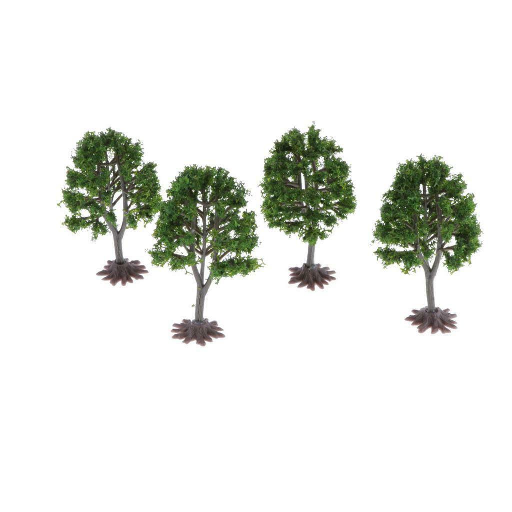 4 Pieces Greenery Tree Design Diorama Landscape Building Accessories