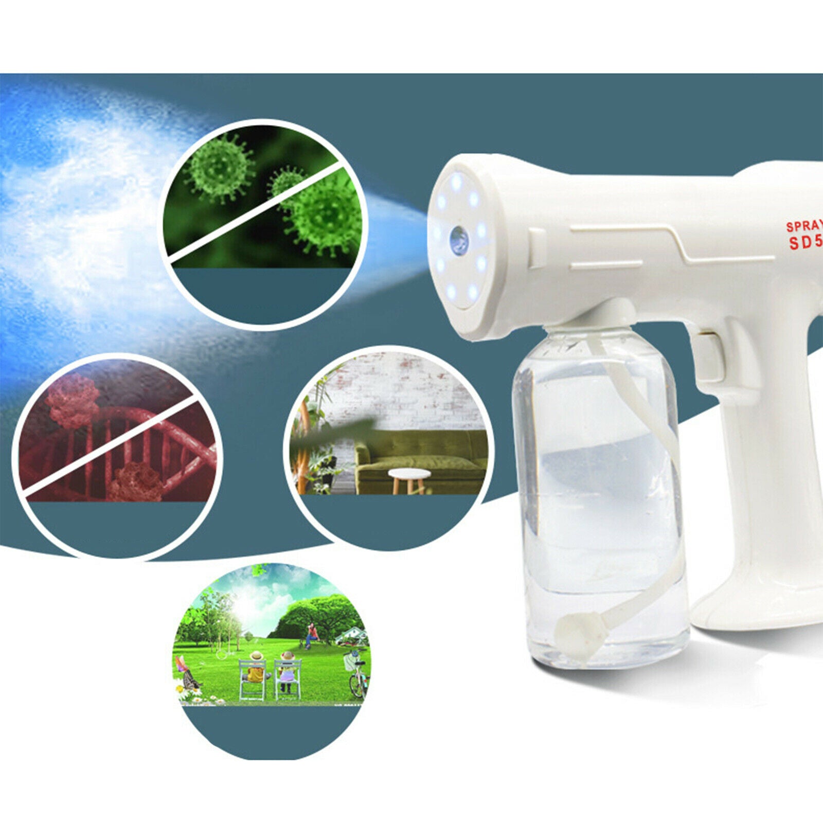 Nano Spray Gun Sprayer Public Disinfectant Fogger Portable ULV Stem Gun