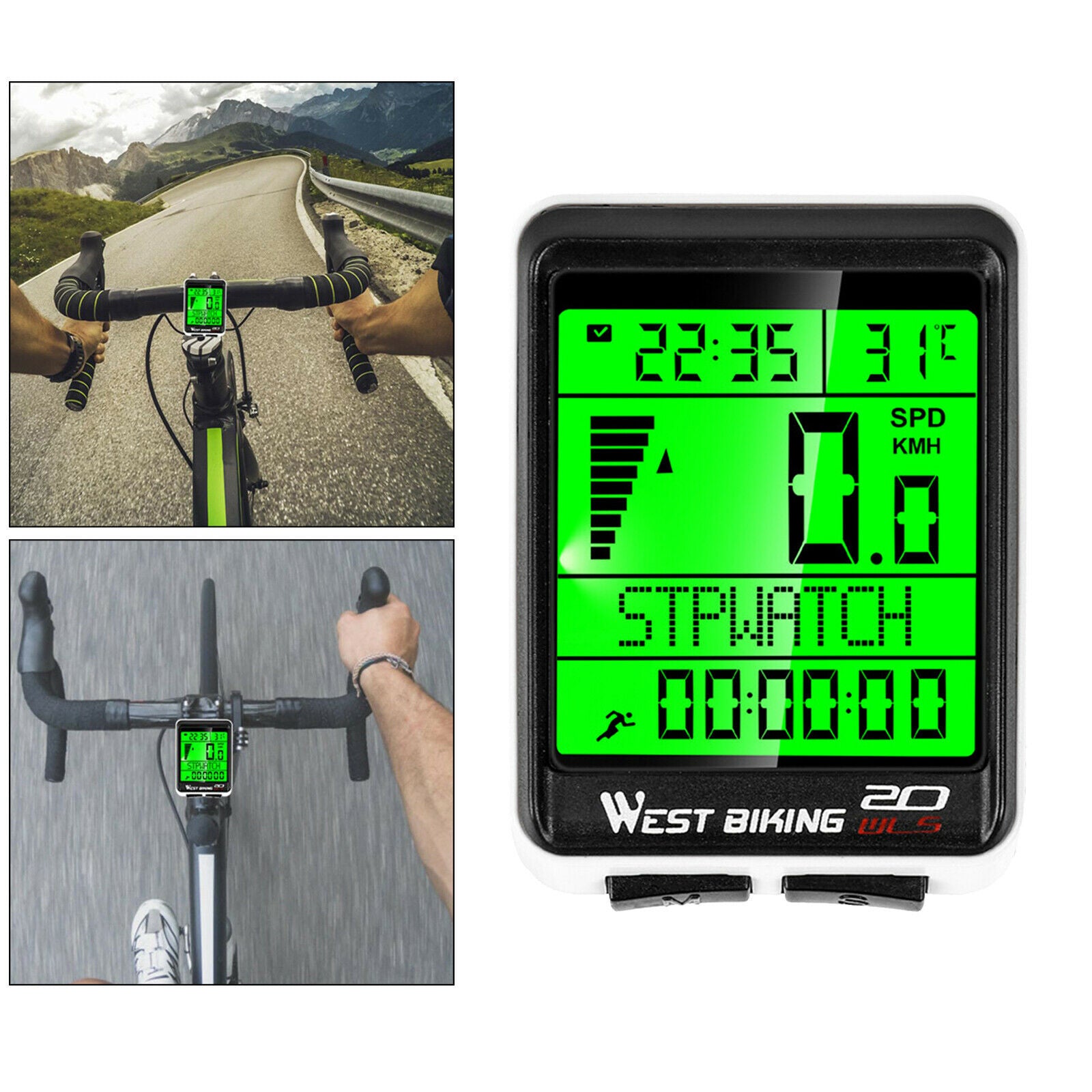 Waterproof Bike Computer Wireless Cycling Odometer Stopwatch Speedometer