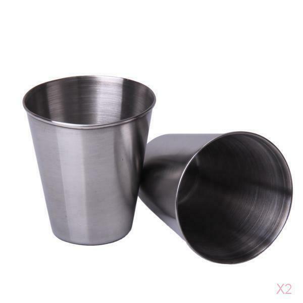 2pcs Wine Glass Stainless Steel Wine Cup Steel