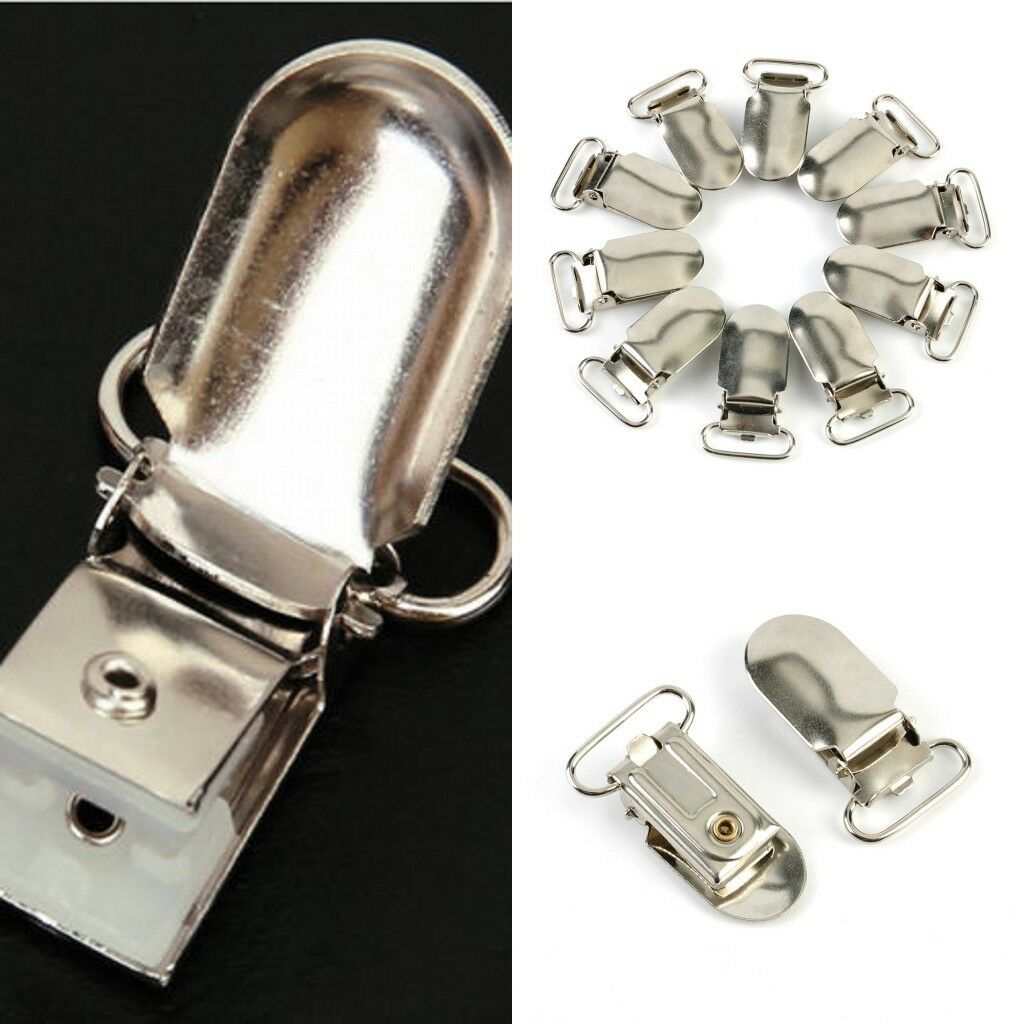 10pcs Useful Metal Pacifier Insert Baby Clips Hook Holder Suspender Clips Set