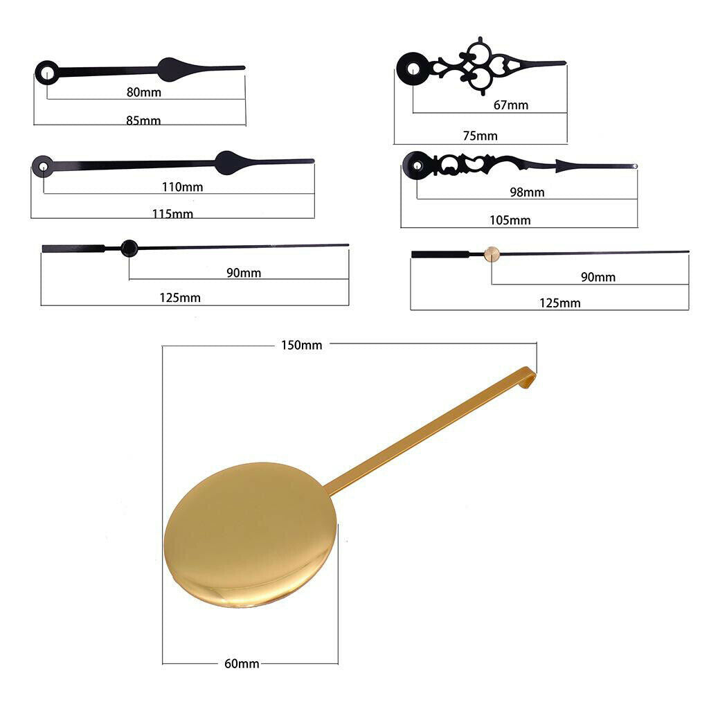 Quartz Pendulum Clock Movement Kits DIY Clock Making w/ Hands and Pendulum